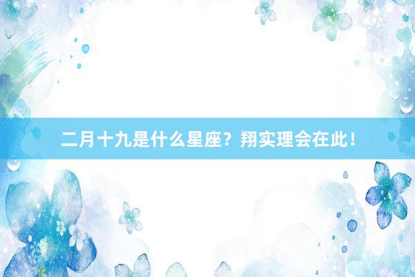 二月十九是什么星座？翔实理会在此！